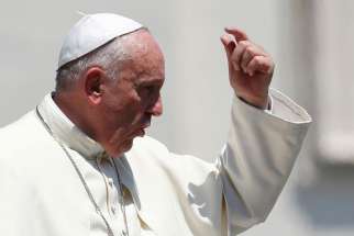 Pope Francis gestures as he leaves his general audience in St. Peter&#039;s Square at the Vatican June 10. 