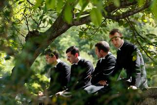 Seminarians at the Society of St. Pius X seminary in Econe, Switzerland, in this May 10, 2012, file photo. The traditionalist society is not in full communion with the Catholic Church. 