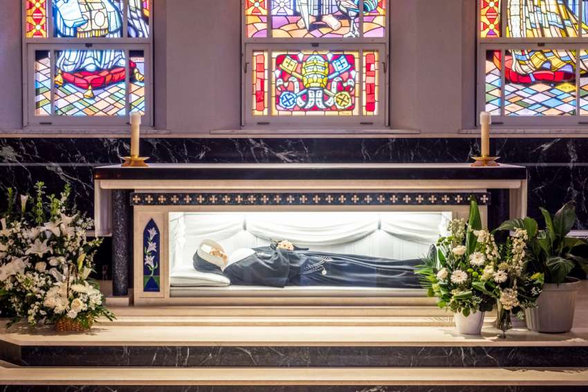 Under the altar at the Centre Marie-Léonie Paradis in Sherbrooke, Que., lies a glass “kind of coffin-reliquary,” according to the centre, of the soon-to-be canonized and Quebec-born Mother Marie-Léonie Paradis.