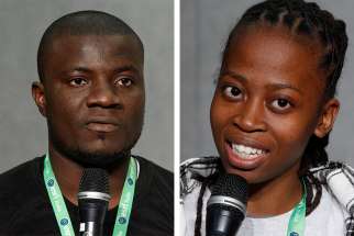  Vincent Paul Nneji of Nigeria and Tinyiko Joan Ndaba from South Africa were among the 305 young adults participating in a weeklong pre-synod meeting with Pope Francis and bishops.