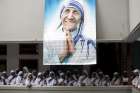 A poster of Blessed Teresa of Kolkata and Missionaries of Charity are seen in Calcutta, India, Sept. 5, 2007, file photo.