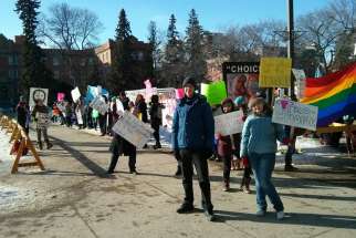 Last year&#039;s protest held by UAlberta Pro-Life. 