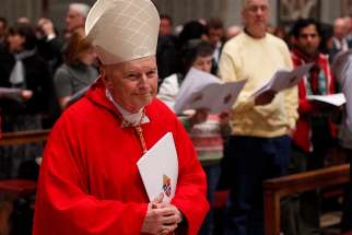 Then-Cardinal Theodore E. McCarrick, retired archbishop of Washington, arrives in procession for a Mass of thanksgiving for Cardinal Donald W. Wuerl of Washington in St. Peter&#039;s Basilica at the Vatican Nov. 22, 2010. 