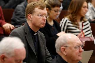  Jesuit Father Hans Zollner, professor of psychology and president of the Center for Child Protection at the Pontifical Gregorian University in Rome, attends a seminar on safeguarding children at the Pontifical Gregorian University in Rome in this March 23, 2017, file photo.