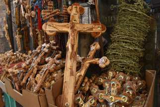 Jerusalem olive wood crosses.