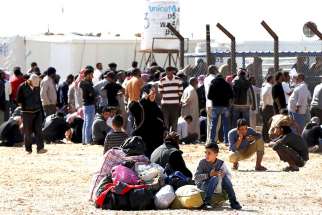 Syrian refugees at the Zaatari refugee camp in Jordan. 
