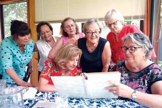 Memories of school days come flooding back for these women who entered Loretto College School in 1959. Standing, from left, are Luba Zaraska, Mary Lyons, Clara Creglia, Anna Prodanou and Kathleen Heffron. Seated are Raffaela Di Cecco, left, and Mary Elia.