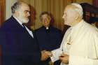Romeo Maoine meets Pope John Paul II. Mr. Maoine was the first director of Development and Peace. He died May 12.
