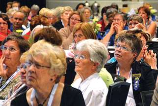 The Catholic Women’s League has changed a lot over its 100-year history, adapting to the times and issues of the day. Above, a scene from the 2016 annual convention.