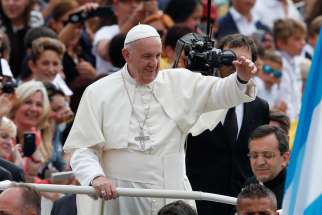 Pope Francis arrives to lead his general audience in St. Peter&#039;s Square at the Vatican Sept. 7.