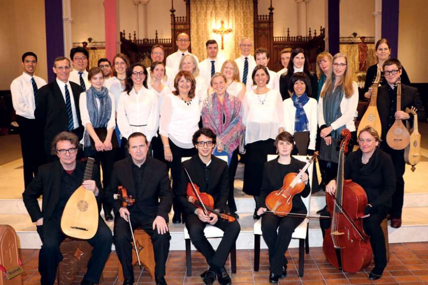 University of St. Michael’s College’s Schola Cantorum founder, Michael O’Connor (second row left) teamed up with John Edwards (front row with lute), the Musicians in Ordinary and others for an Advent program spanning nearly 1,000 years of Christian music from the Middle Ages into the 17th century.
