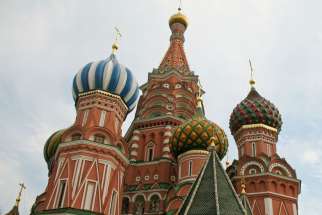 Saint basil&#039;s Cathedral in Moscow, Russia, 2007. A new anti-terrorism law passed by Russia is condemned to take away human rights and religious freedom.