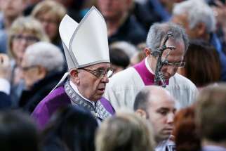  Pope Francis arrives to celebrate Ash Wednesday Mass at the Basilica of Santa Sabina in Rome March 1.