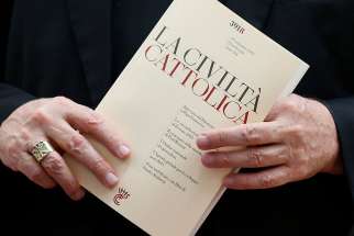 An issue of the Italian journal La Civilta Cattolica is seen at the Vatican in this 2013 file photo.