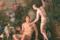 This is a detail of a painting of Adam and Eve by Peter Wenzel that is displayed in the Pinacoteca at the Vatican Museums.