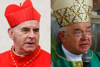 Cardinal Keith O&#039;Brien, pictured left, and Archbishop Jozef Wesolowski.