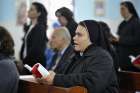 Sister Nabila Saleh, a member of the Congregation of the Rosary, participates in Mass at the Holy Family Catholic Church in Gaza. There are only some 3,000 Christians in Gaza, of which a little more than 200 are Catholic.