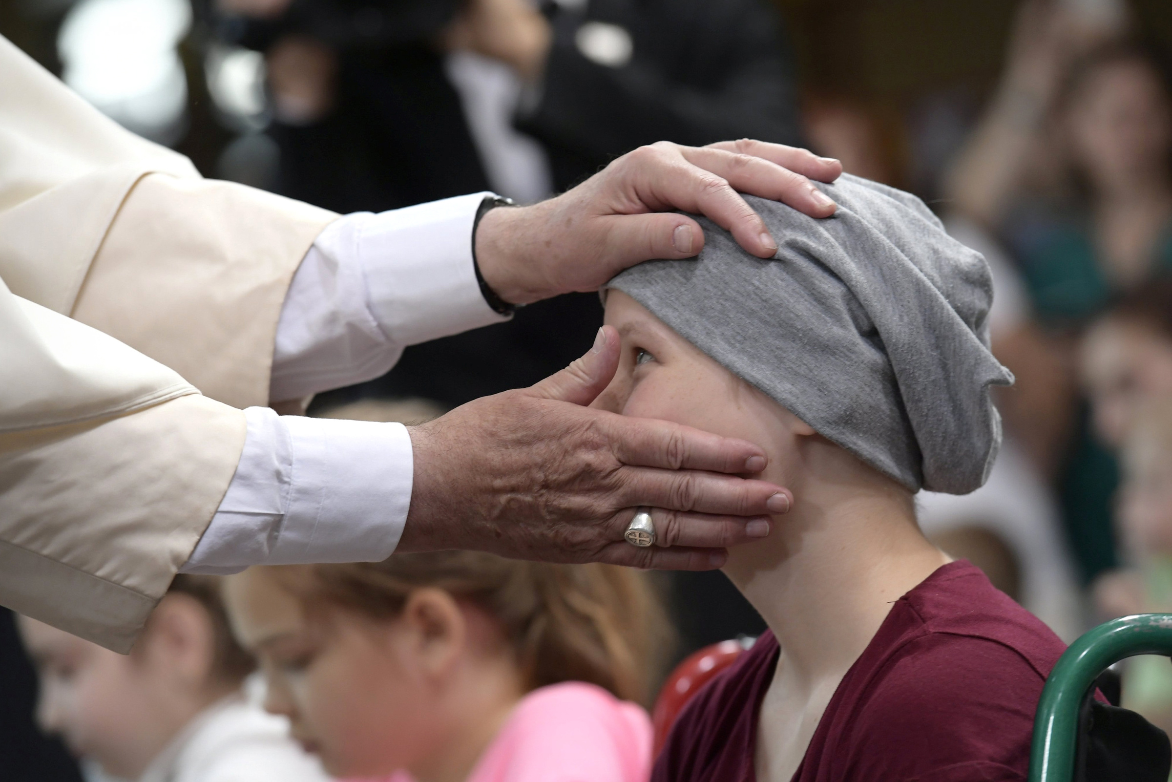 Pope blessing a girl