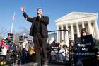 Father Frank Pavone, national director of Priests for Life, speaks in front of the U.S. Supreme Court at the 2009 March For Life in Washington. Pro-life supporters have denounced Father Pavone over a controversial election Facebook Live video he posted.