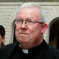 Msgr. William Lynn, former secretary for clergy in the Philadelphia Archdiocese, walks from the courthouse in 2012 as the jury deliberates in his sexual abuse trial in Philadelphia. A panel of judges for a Pennsylvania Superior Court reversed the decisio n on Msgr. Lynn&#039;s conviction in handling a clerical abuse case and ordered his release from prison.