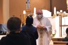 Fr. Jim Corrigan, pastor of Our Lady of Perpetual Help Church in Sherwood Park, Alta., celebrates Mass June 1. Ontario churchgoers stepped into the new reality of going to public Mass as churches re-opened in mid-June.