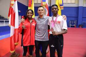 Siblings Adsaya (left) and Aaharen Piranavan represented St. Mary Catholic Secondary School of Pickering, Ont. at the 2024 U17 Pan-American Wrestling Championships at Santo Domingo, Dominican Republic from June 27-29. They were guided by coach Fred Ortencio.