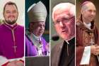 Left to right: Bishop Jon Hansen CSsR of Mackenzie-Fort Smith; Archbishop J. Michael Miller of Vancouver; Archbishop Terrence Prendergast S.J. of Ottawa; Archbishop Donald Bolen of Regina