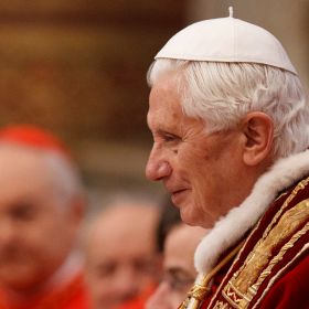 The pope used Bernini’s sculpture of the Chair of St. Peter to illustrate his homily since the Mass marked the feast of the Chair of St. Peter, a liturgical solemnity that highlights Jesus giving Peter the authority to lead the church in love.