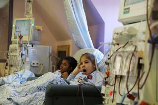  Palestinian children receiving treatment are seen in early September at Augusta Victoria Hospital in East Jerusalem. 