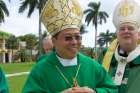 Archbishop Bernardito Auza, centre, was named the Vatican representative at the United Nations in New York.