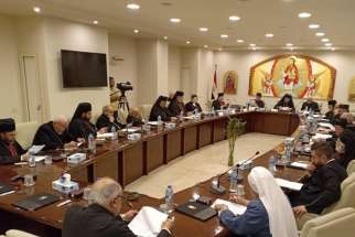 Patriarchs and others attend a meeting in Cairo Nov. 25-29, 2019. The Council of Catholic Patriarchs of the East called upon officials of their homelands to &quot;ensure safety, peace and tranquility and stability for their citizens.&quot;