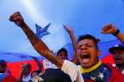 Supporters of Venezuelan opposition leader Juan Guaido take part in a rally in Caracas Feb. 23, 2019, to demand President Nicolas Maduro allow humanitarian aid to enter the country.