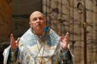  Bishop Kurt R. Burnette of the Byzantine Catholic Eparchy of Passaic, N.J., prays as bishops from Eastern Catholic churches in the United States concelebrate a Divine Liturgy at the Basilica of St. Paul Outside the Walls in Rome Feb. 17, 2020. Pope Francis named him apostolic administrator Oct. 20 of the Slovakian Eparchy of Sts. Cyril and Methodius in Toronto, which is currently vacant.