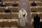 Pope Francis is seen during the Lenten retreat for the Roman Curia in Ariccia, Italy, March 10, 2019.