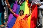 A LGBT supporter in Bengaluru, India, celebrates Sept. 6 after the country&#039;s Supreme Court decriminalized homosexual acts between consenting adults. 