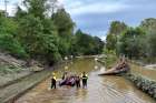 A drone view Sept. 29, 2024, shows rescue personnel working in a flooded area in Asheville, N.C., following the passing of Tropical Storm Helene. The storm made landfall at 11:10 p.m. (Eastern time) Sept. 27 in Florida&#039;s Big Bend as a Category 4 hurricane and was downgraded to a tropical storm the next morning.