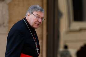 Australian Cardinal George Pell, prefect of the Vatican Secretariat for the Economy, arrives for the extraordinary Synod of Bishops on the family at the Vatican.