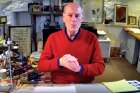 Calligrapher Donald Jackson in his Welsh studio during a presentation to St. Mary’s University on the handwritten illuminated The Saint John’s Bible.