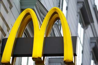 The logo of McDonald’s is seen outside a shop in Vienna in Vienna on Oct. 1, 2016.