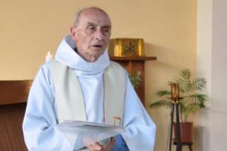 Father Jacques Hamel is seen during a 2016 church service in this handout photo from his parish in Saint-Etienne-du-Rouvray, France. Vatican News reported March 9 that the Archdiocese of Rouen concluded its sainthood inquiry into the life and death of a French priest who was killed while celebrating Mass. 