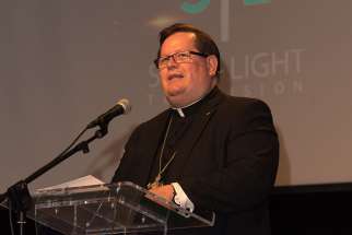 Cardinal Gerald Lacroix of Quebec, seen here at Salt + Light&#039;s 15th anniversary celebration May 25, said it is a &quot;big mistake&quot; for women to embrace feminism at the Ontario Catholic Women&#039;s League convention July 10.