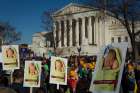 Pro-life advocates gather near the U.S. Supreme Court during the annual March for Life in Washington Jan. 19. 