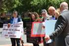 Survivors Network of those Abused by Priests and other groups gather outside a Baltimore hotel June 11, 2019, on the first day of the spring general assembly of the U.S. Conference of Catholic Bishops. 