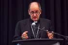 Archbishop Giampietro Dal Toso, president of the Pontifical Mission Societies, speaks to Canada’s bishops at their annual conference.