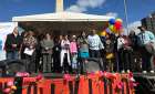 Victims, who say they were harmed by the actions of priests and the Catholic Church, speak at a Mass in Bogota Sept. 3. 