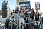 Rachel Goldberg-Polin, the mother of a 23-year-old Israeli-American, Hersh Goldberg-Polin, abducted by Hamas and taken to Gaza Oct. 7, 2023, speaks at a rally Aug. 29, 2024, in Israel at the fence of the security zone only 1.2 miles from the Gaza Strip. She was joined by families of other hostages demanding their release.