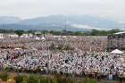 Pope Francis greets the crowd as he arrives to celebrate Mass at Catama field in Villavicencio, Colombia, Sept. 8. 