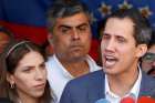 Venezuelan opposition leader Juan Guaido, alongside his wife, Fabiana Rosales, speaks to the media after attending Mass in Caracas Feb. 10, 2019. Although it has publicly taken a neutral stance in the current political crisis in Venezuela, the Vatican has expressed its support for new elections in the country within the year, said a member of a delegation representing Guaido. 