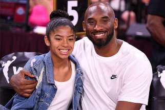 Retired NBA legend Kobe Bryant and his daughter Gianna, 13, were among nine people killed Jan. 26, 2020, in a helicopter crash in Calabasas, Calif. The two Catholics are pictured during the WNBA all-star game in Las Vegas July 27, 2019.