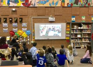 Grade 3 students at Whitby, Ont.’s St. Theresa Catholic School connect with a class at Marjorie Mills Public School in Longlac, Ont., 1,000 km away, through Skype. Teachers from the two schools are using the video chat application to connect the communities and give students the opportunity to learn about each other.